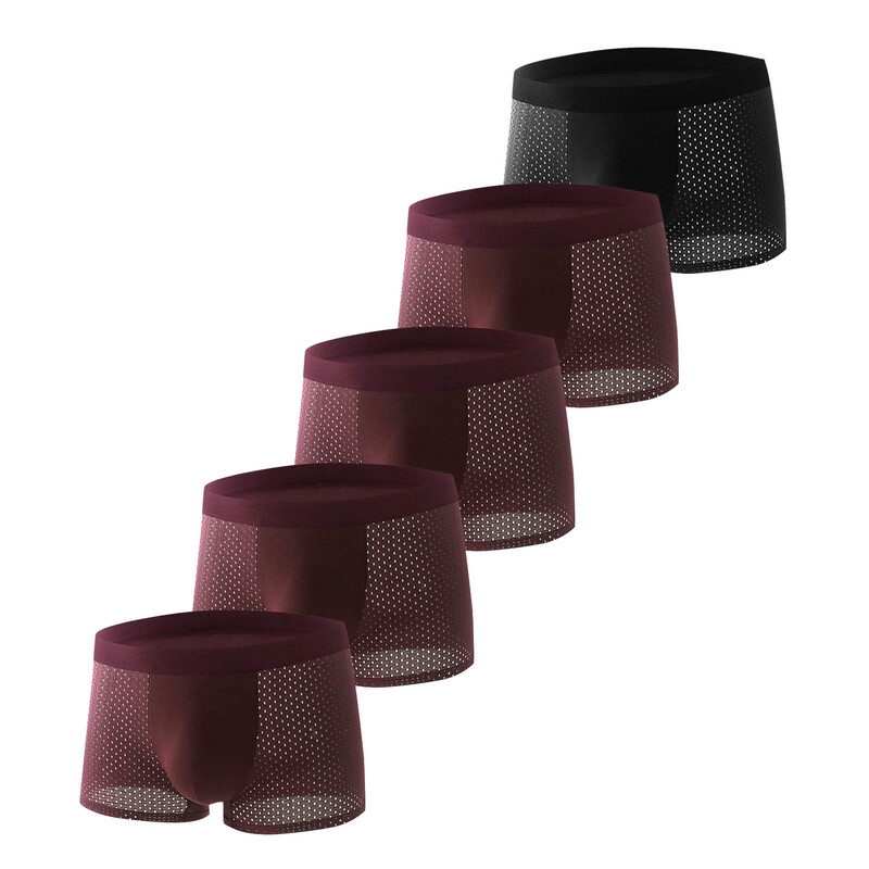 Nove muške bokserice od ledene svile, 5 KOMADA, bešavne, tanke muške, udobne, prozračne, cool