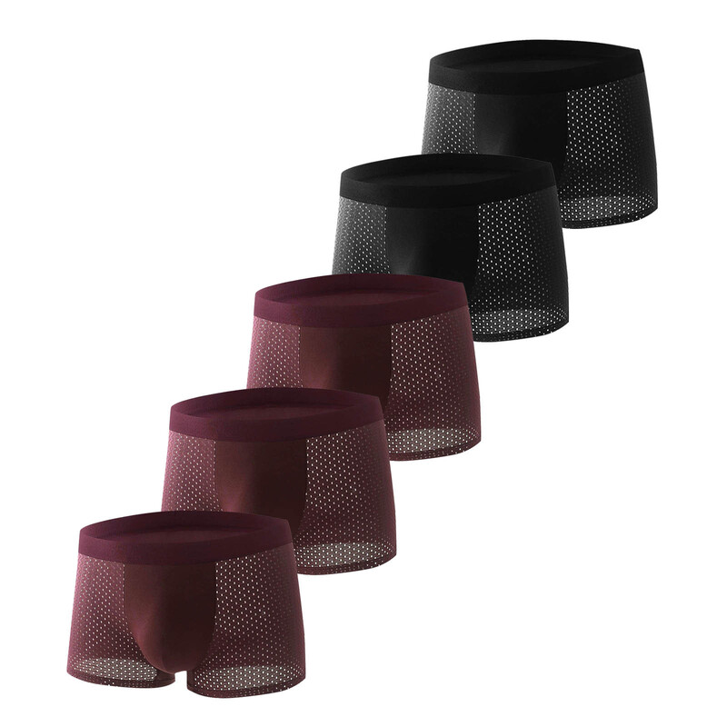 Nove muške bokserice od ledene svile, 5 KOMADA, bešavne, tanke muške, udobne, prozračne, cool