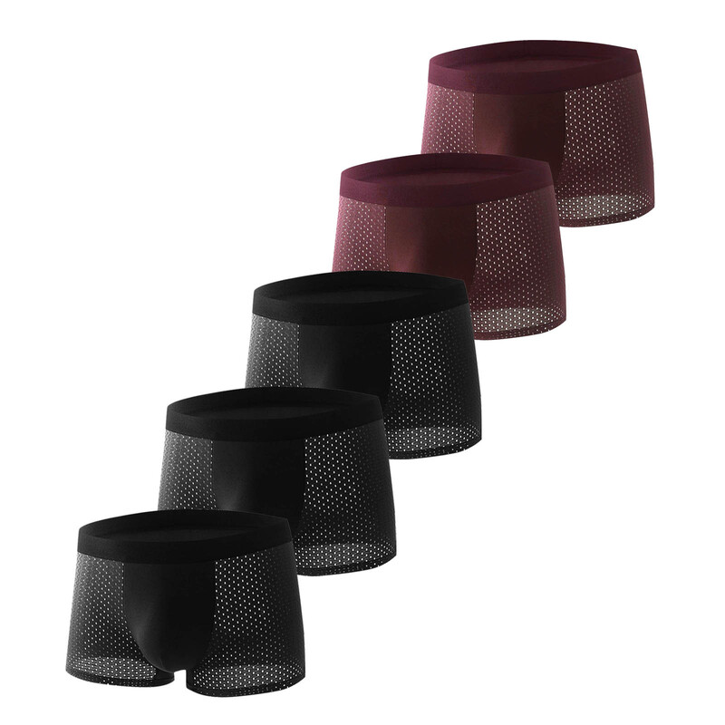 Nove muške bokserice od ledene svile, 5 KOMADA, bešavne, tanke muške, udobne, prozračne, cool