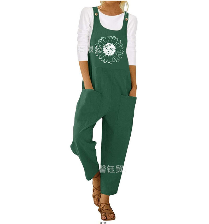 2023 m. nauji europietiški ir amerikietiški drugelių ir ramunių raštų kombinezonai, laisvalaikio kelnės