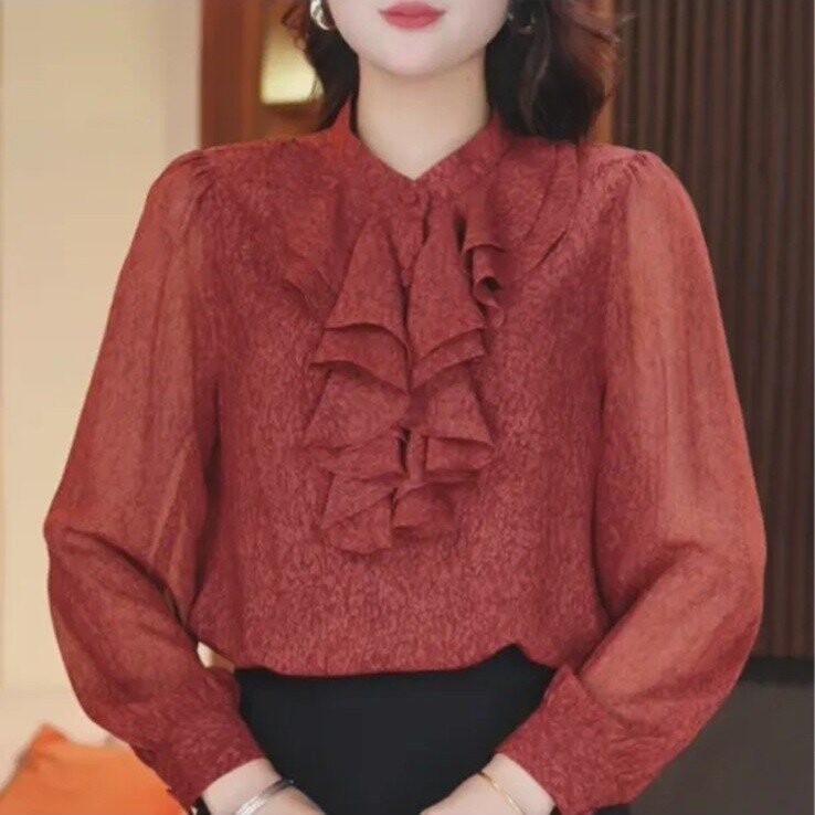 Еднокомпонентна риза с пряко предаване, горещо продавана пролет 2025, нов стил, моден дизайн, намаляващ възрастта, френски темперамент, топ тенденция