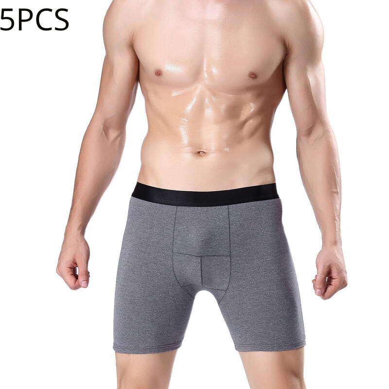Meeste aluspesu 5 tk, täispuuvillast pikkade säärega aluspesu, hõõrdumisvastane, keskmise vöökohani, hingavad spordipoksijad, meeste aluspesu, Head Tide, tasuta saatmine