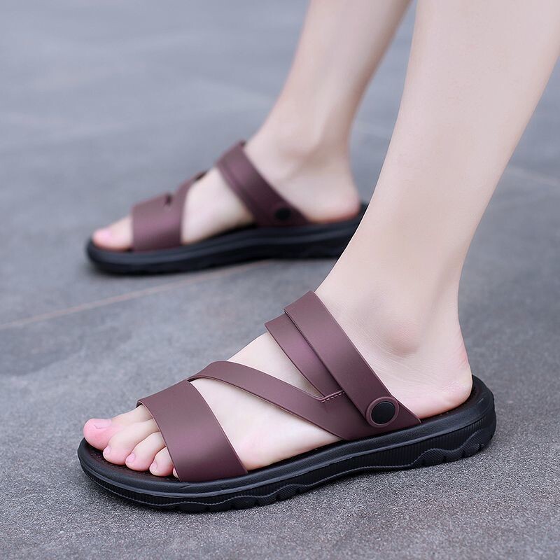 Baltas spilvenveida krāna sandales, vīriešu jauni vasaras vjetnamiešu pludmales apavi, korejiešu versija, daudzpusīgi, divējāda lietojuma, valkāšanai brīvā dabā, vīriešu plakanas kurpes