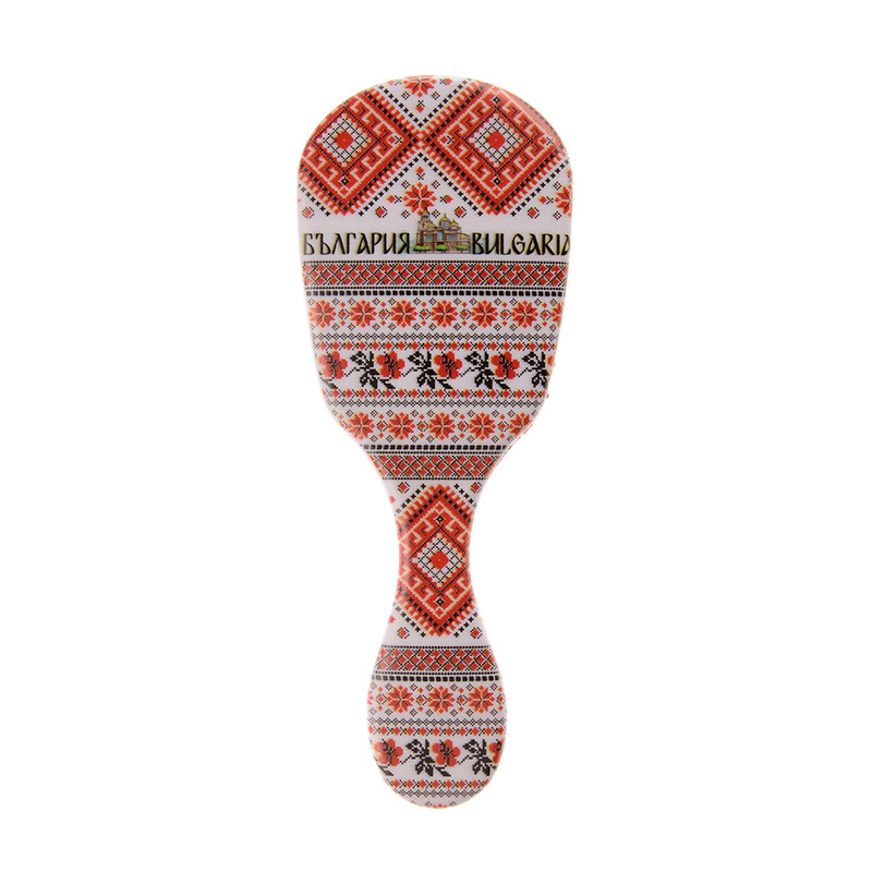 Четка за коса, Български шевици, Пластмасова, 14х6 см