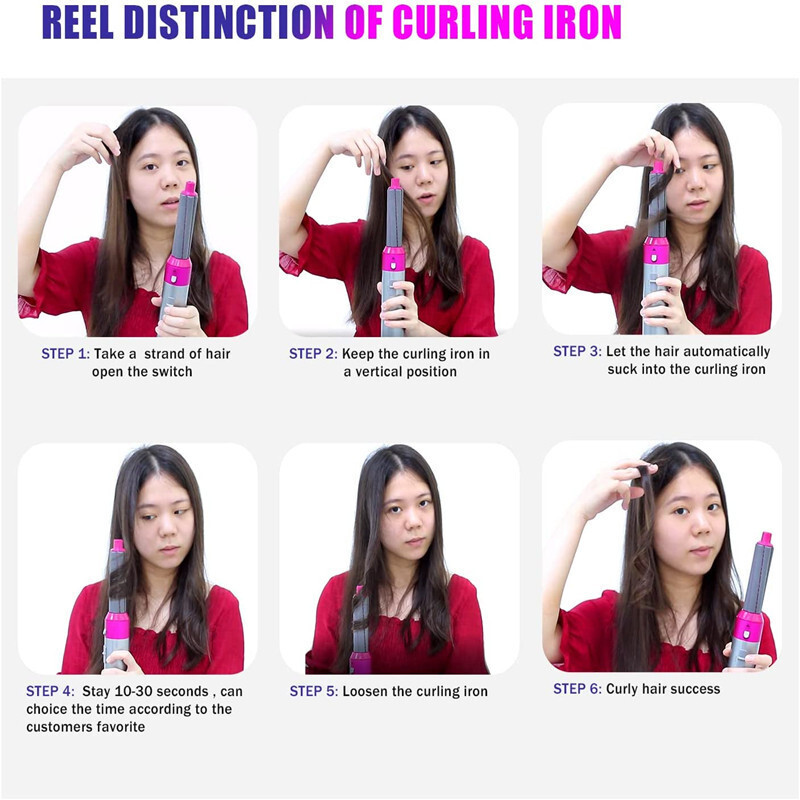 Pet u jednom uvijač za kosu, kovrčanje i ravnanje, dvostruka namjena, mekani češalj za oblikovanje kose, električni integrirani fen za kosu s negativnim ionima i sušilom za kosu