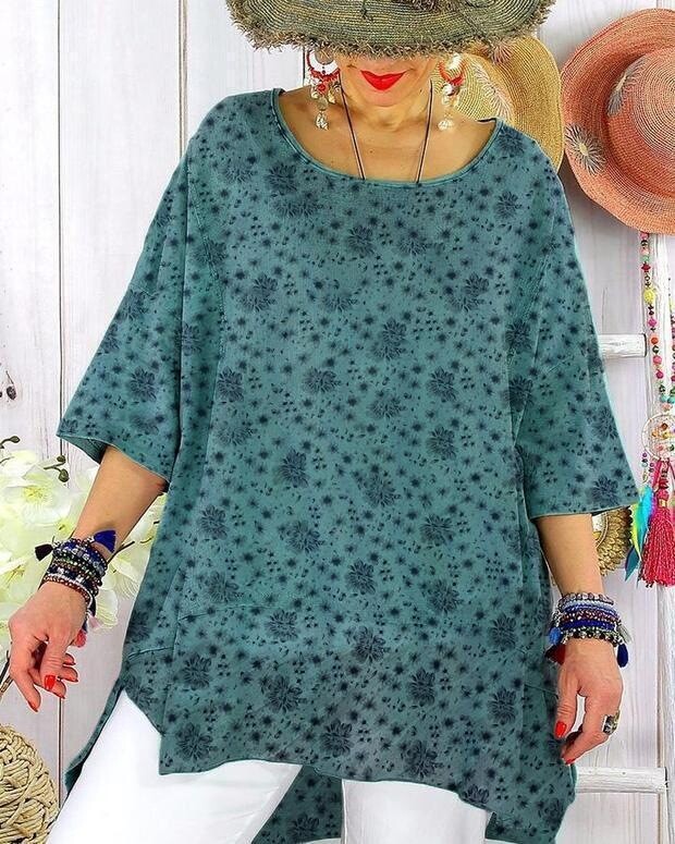 2023 metų mados žingsnelis, retro midi sijonas su medvilnės ir lino raštais, mėlynas komplektas iki vidutinio juosmens, laisvas, plius dydžio, moteriški drabužiai