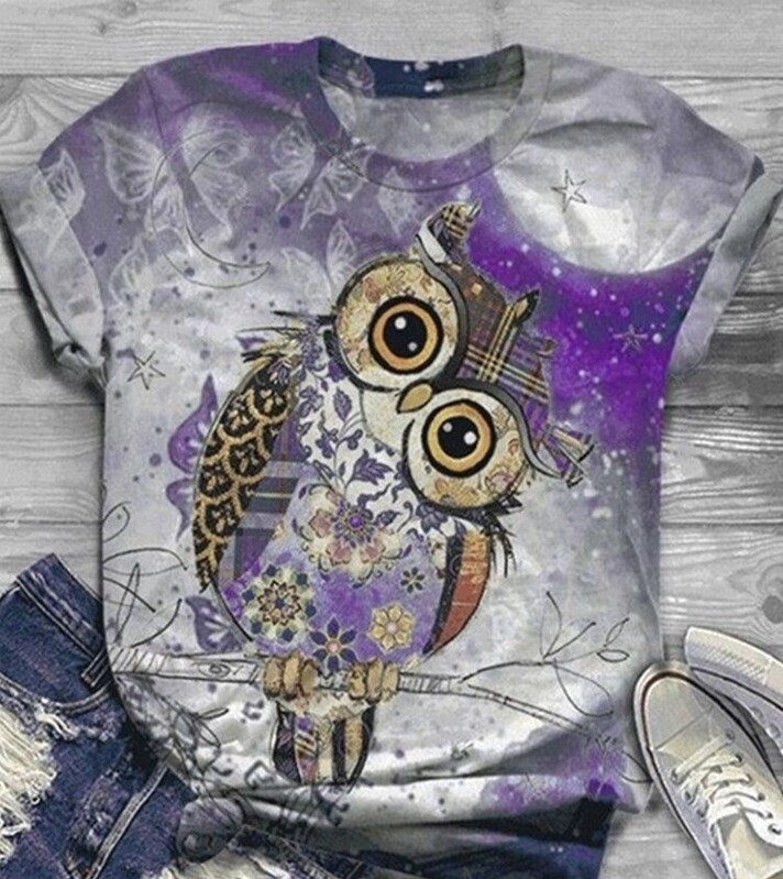 2024 Европейска и американска трансгранична независима станция 3D дамска анимационна 3D животинска дигитален печат ежедневна тениска с къс ръкав за жени