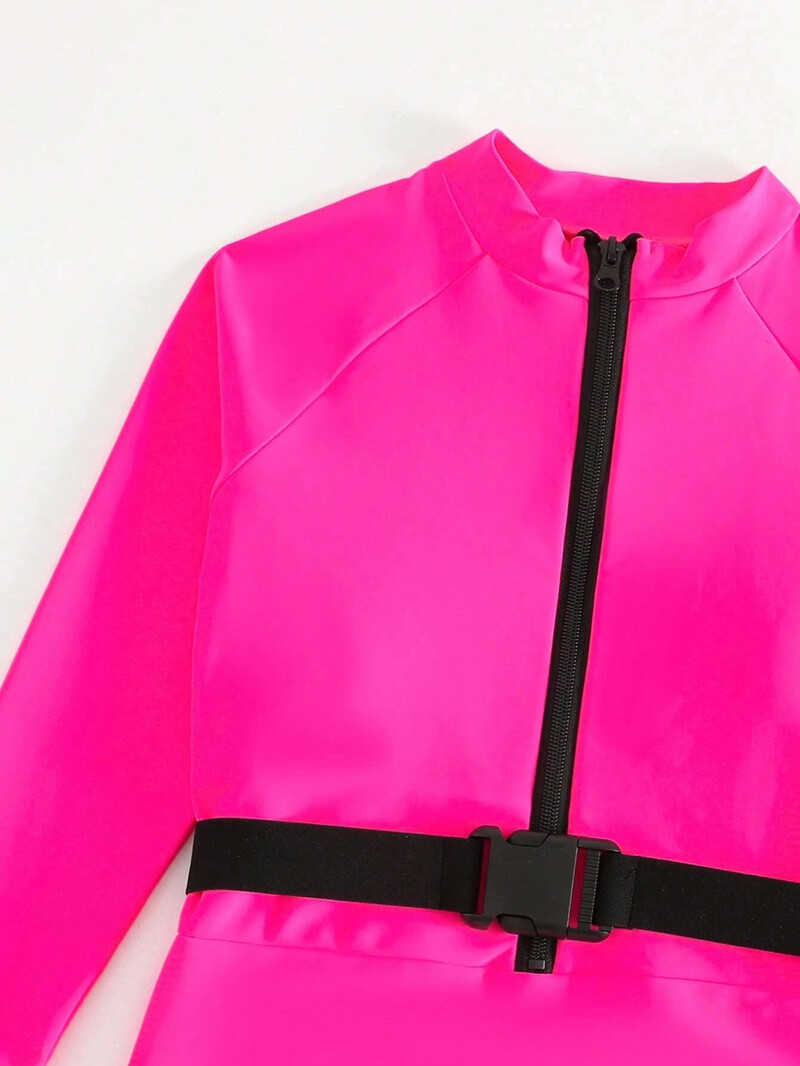 2025 едноцветен колан европейски и американски трансграничен външнотърговски триъгълник слънцезащитен крем секси сърф шнорхелинг бански с дълъг ръкав женски