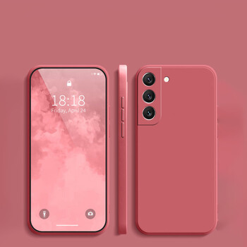 Подходящ за защитен калъф за мобилен телефон Samsung S25, защитен калъф Galaxy S23, нов, опростен, плътен цвят, течен силикон S24