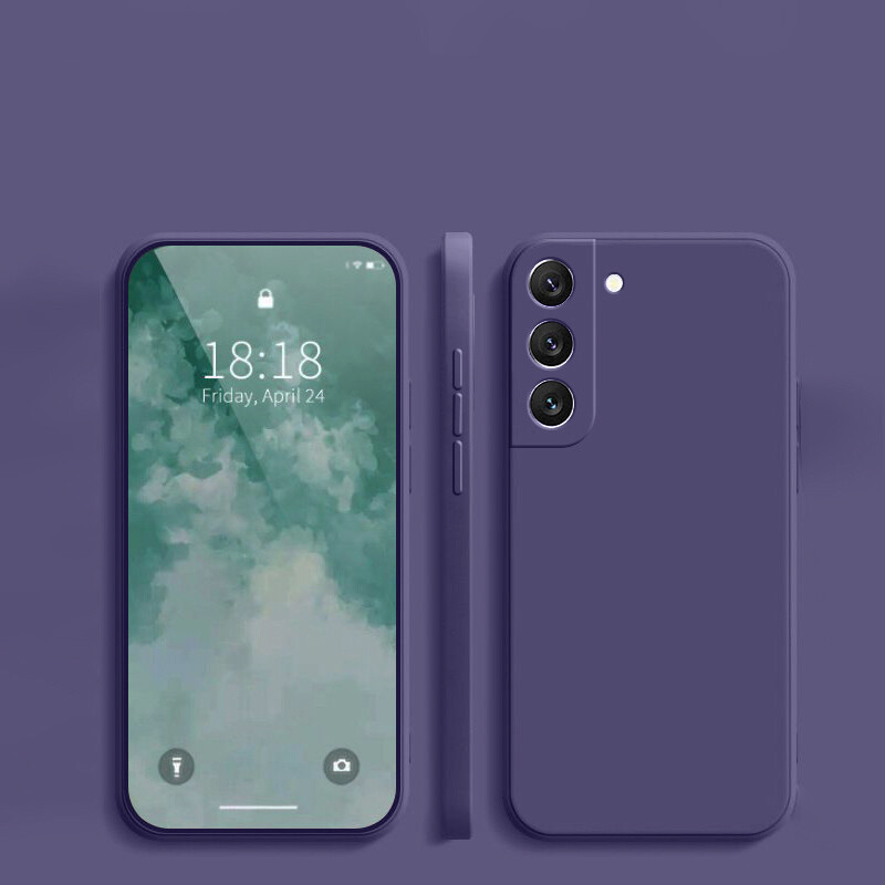Подходящ за защитен калъф за мобилен телефон Samsung S25, защитен калъф Galaxy S23, нов, опростен, плътен цвят, течен силикон S24