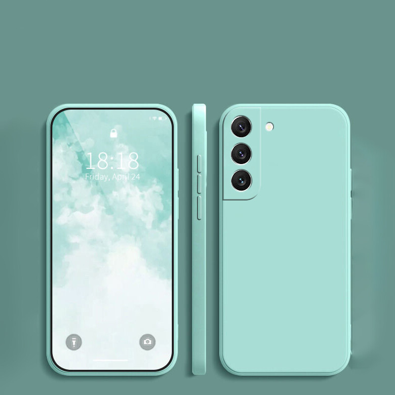 Подходящ за защитен калъф за мобилен телефон Samsung S25, защитен калъф Galaxy S23, нов, опростен, плътен цвят, течен силикон S24