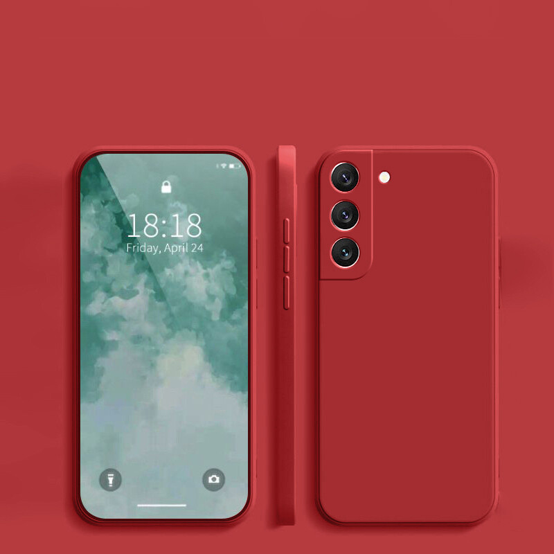 Подходящ за защитен калъф за мобилен телефон Samsung S25, защитен калъф Galaxy S23, нов, опростен, плътен цвят, течен силикон S24