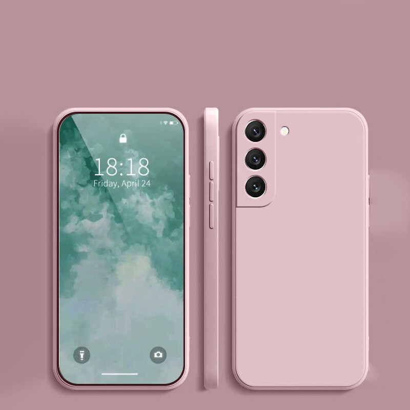 Подходящ за защитен калъф за мобилен телефон Samsung S25, защитен калъф Galaxy S23, нов, опростен, плътен цвят, течен силикон S24