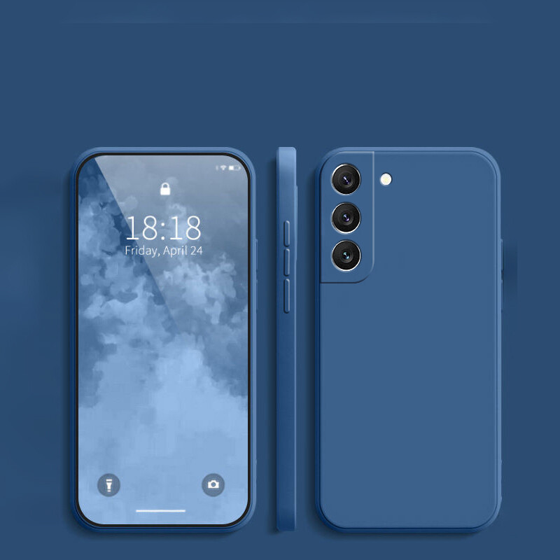 Подходящ за защитен калъф за мобилен телефон Samsung S25, защитен калъф Galaxy S23, нов, опростен, плътен цвят, течен силикон S24