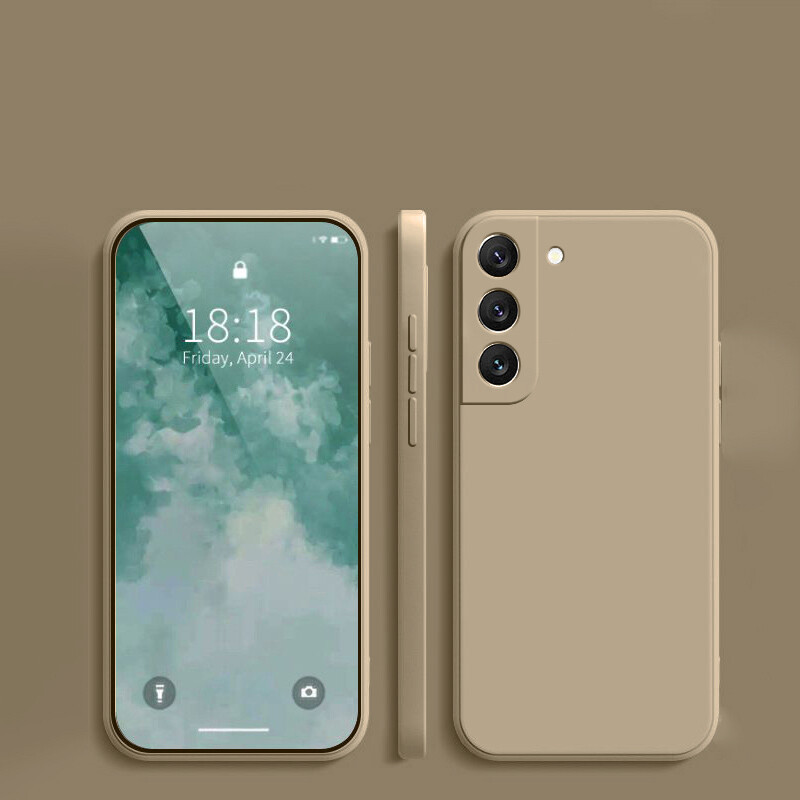 Подходящ за защитен калъф за мобилен телефон Samsung S25, защитен калъф Galaxy S23, нов, опростен, плътен цвят, течен силикон S24