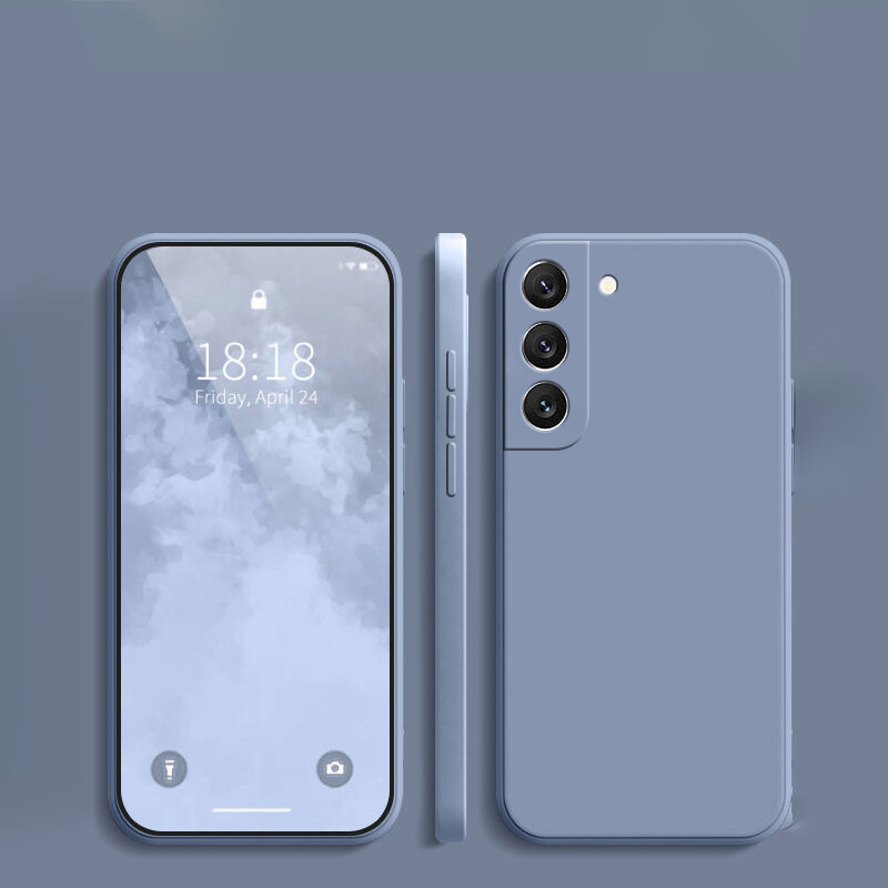 Подходящ за защитен калъф за мобилен телефон Samsung S25, защитен калъф Galaxy S23, нов, опростен, плътен цвят, течен силикон S24