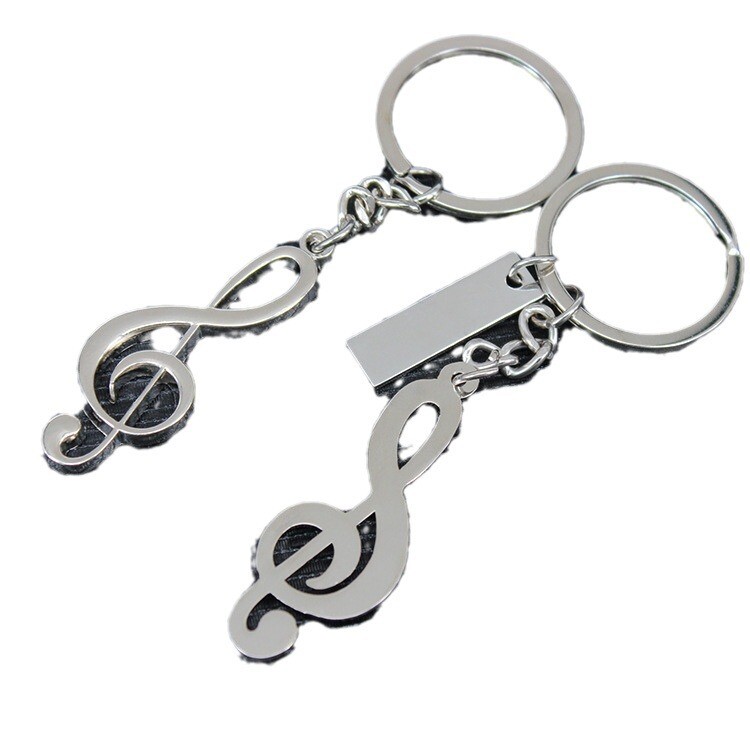 Muzikinio simbolio raktų pakabukas, išskirtinis aukštų natų raktų pakabukas, muzikos instrumentas, raktų pakabukas, vyriška ir moteriška dovana, graviravimas