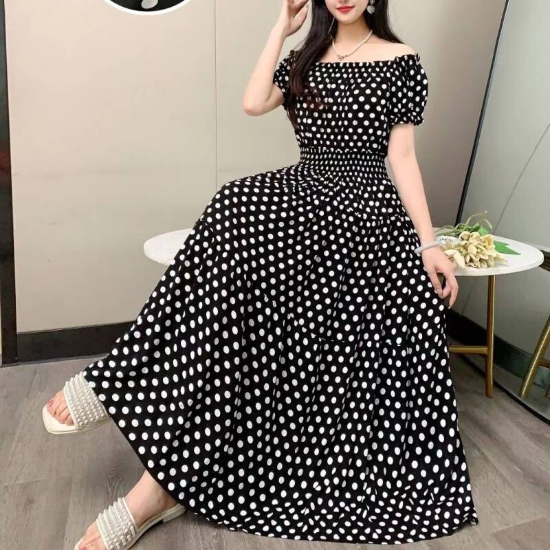 Дамска рокля с висока талия и щампована памучна коприна, голяма, лятна, нова, дълга пола с изкуствен памук, бохемска флорална пола