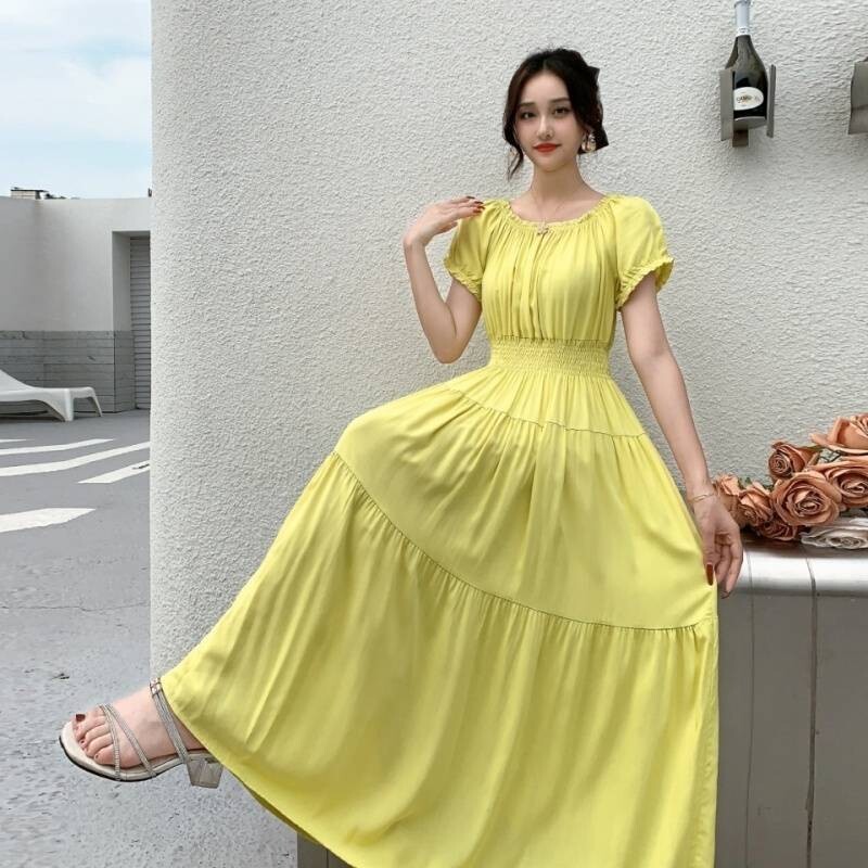 Дамска рокля с висока талия и щампована памучна коприна, голяма, лятна, нова, дълга пола с изкуствен памук, бохемска флорална пола