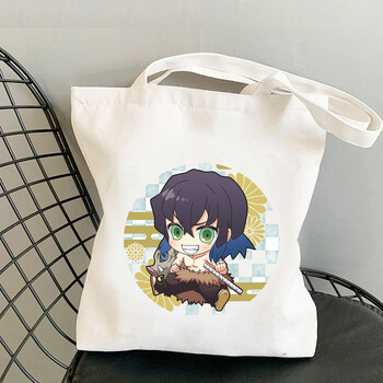 Τσάντα αγορών καμβά Anime Surround Demon Slayer Canvas σε στιλ πανεπιστημιούπολης για αγόρια και κορίτσια, casual τσάντες