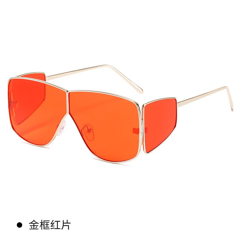 2022 m. nauji steampunk stiliaus europietiški ir amerikietiški, tarpvalstybiniai, vienetiniai akiniai nuo saulės vyrams ir moterims, madingi akiniai nuo saulės su dideliu rėmeliu ir keturiais lęšiais