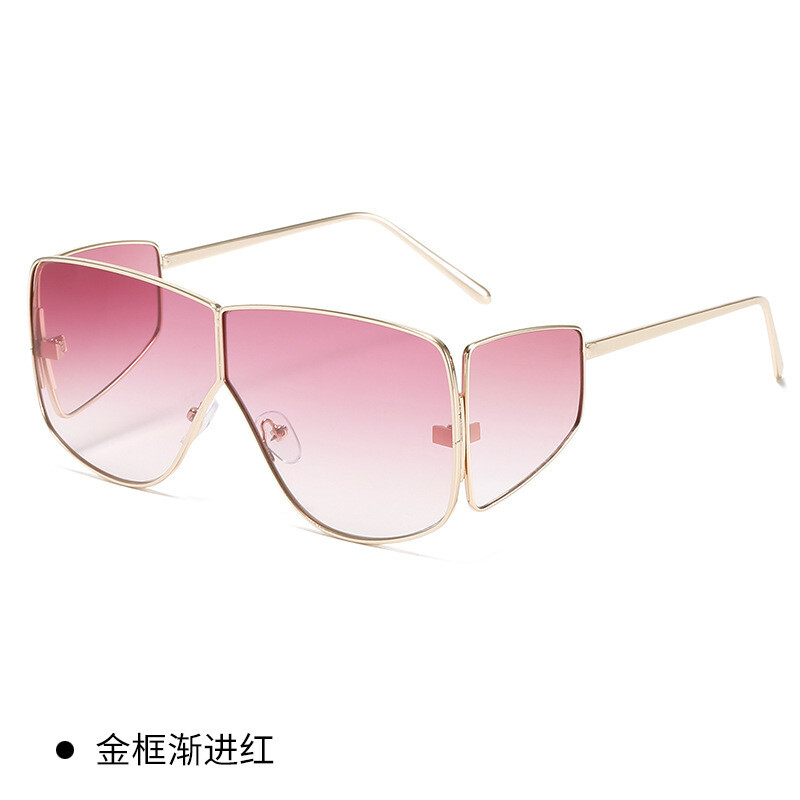 2022 m. nauji steampunk stiliaus europietiški ir amerikietiški, tarpvalstybiniai, vienetiniai akiniai nuo saulės vyrams ir moterims, madingi akiniai nuo saulės su dideliu rėmeliu ir keturiais lęšiais