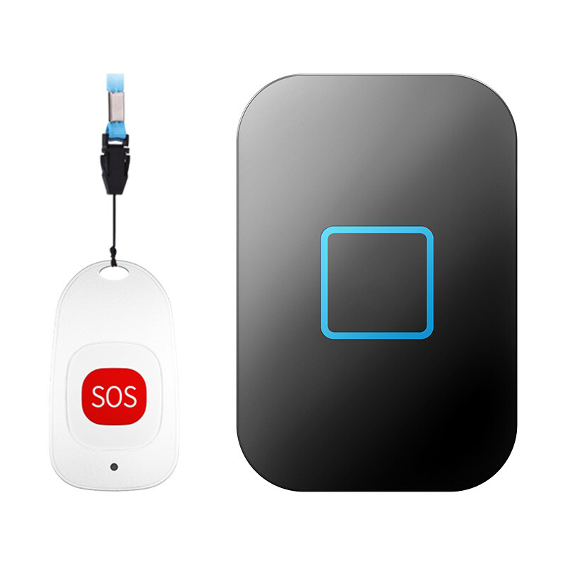 Nešiojamasis pagalbos iškvietimo įrenginys pagyvenusiems žmonėms, vieno mygtuko nuotolinio skambučio priminimo varpelis