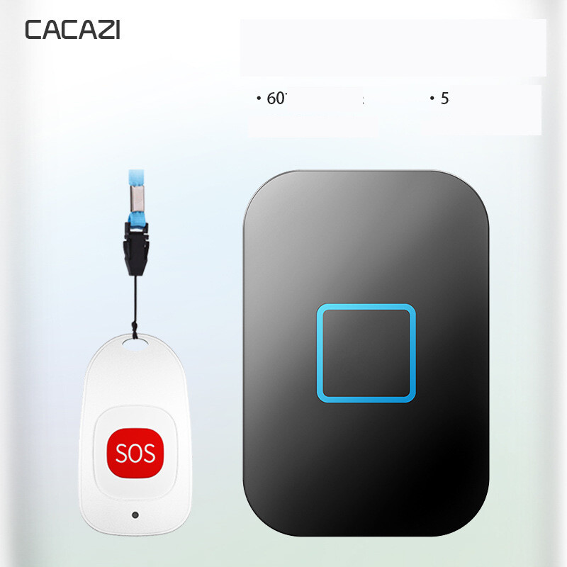 Nešiojamasis pagalbos iškvietimo įrenginys pagyvenusiems žmonėms, vieno mygtuko nuotolinio skambučio priminimo varpelis