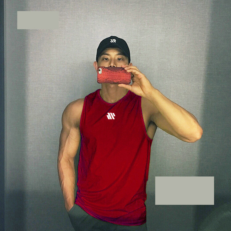 Vasarinė vyriška sportinė greitai džiūstanti liemenė, madinga, laisvalaikiui, fitnesui, be rankovių, kvėpuojanti, laisva, treniruotėms, su apvalia apykakle.