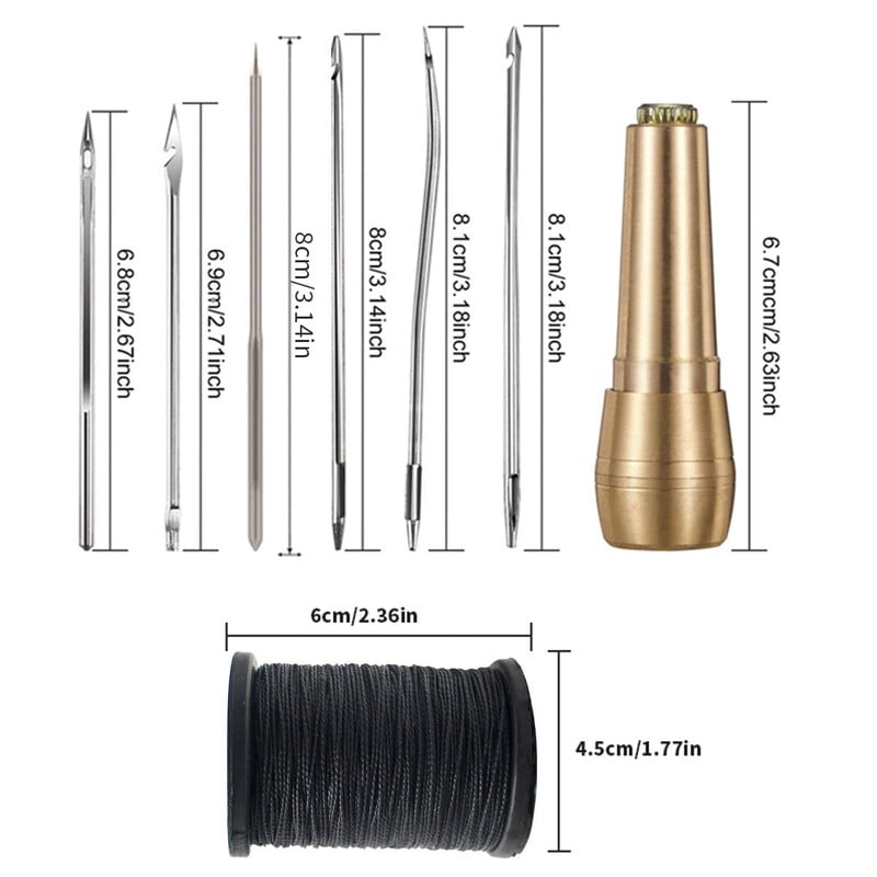 Išskirtinis odinių ylų rinkinys su keičiama galvute ir gryno vario rankena, Xiuna auskarų vėrimo adata, varinė rankena, galąstuvu