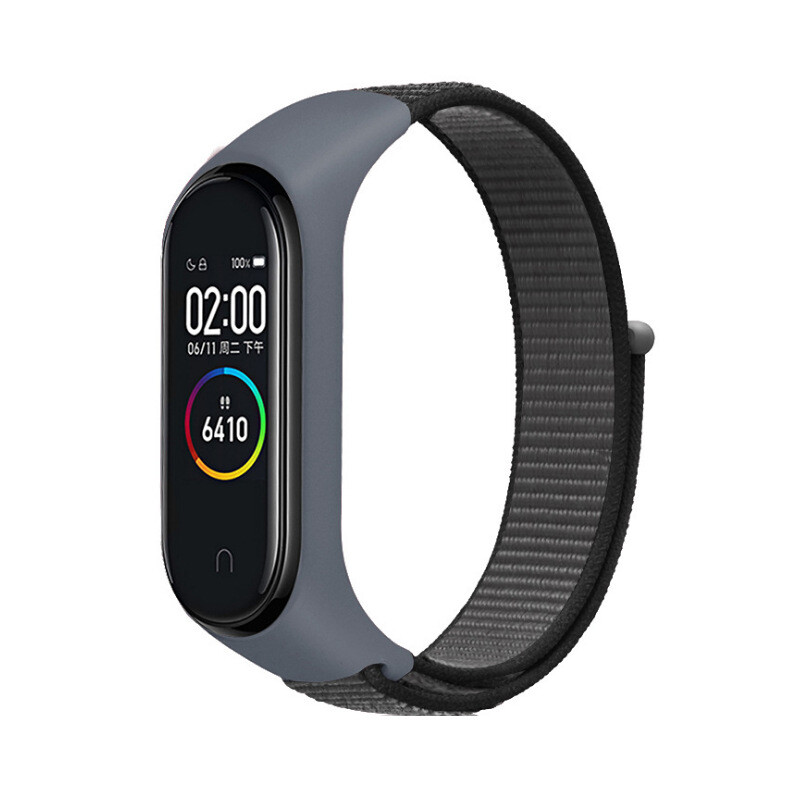 Tinka „Xiaomi Mi Band 8/7/6“ apyrankei, 3/4/5, NFC versija, nailono dirželis su lipdukais.