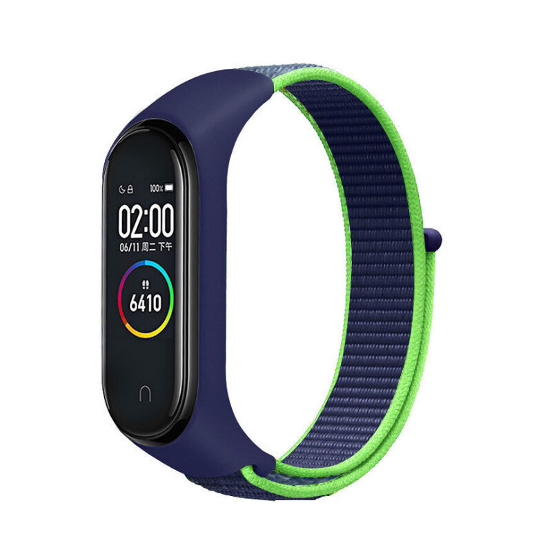 Tinka „Xiaomi Mi Band 8/7/6“ apyrankei, 3/4/5, NFC versija, nailono dirželis su lipdukais.