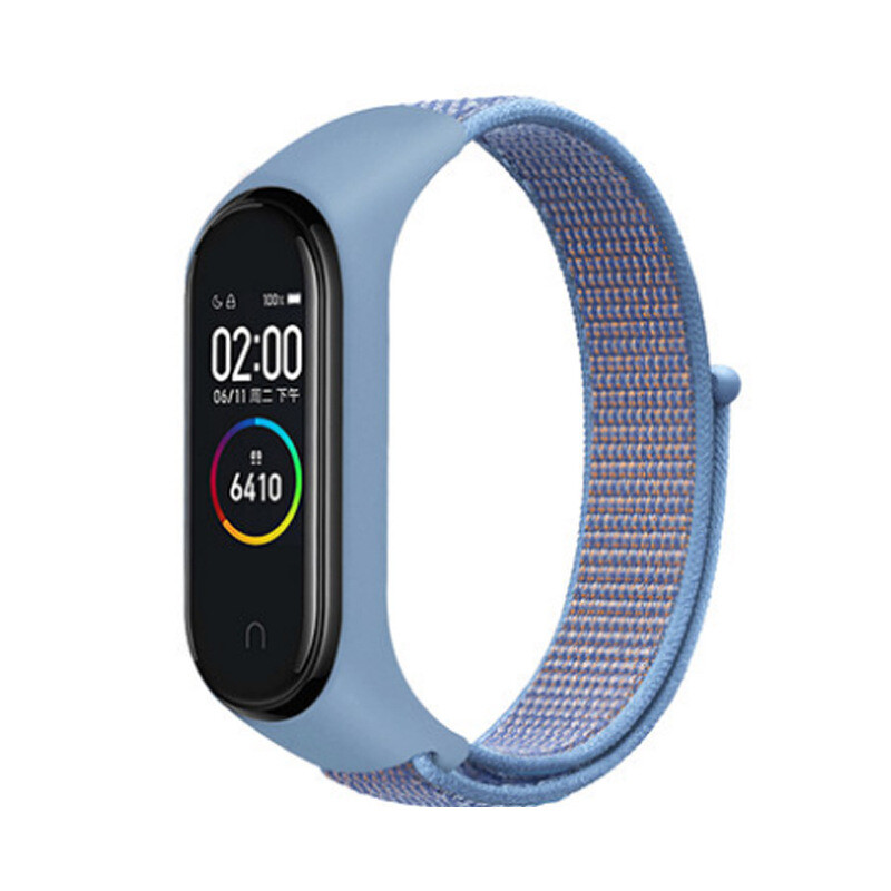 Tinka „Xiaomi Mi Band 8/7/6“ apyrankei, 3/4/5, NFC versija, nailono dirželis su lipdukais.