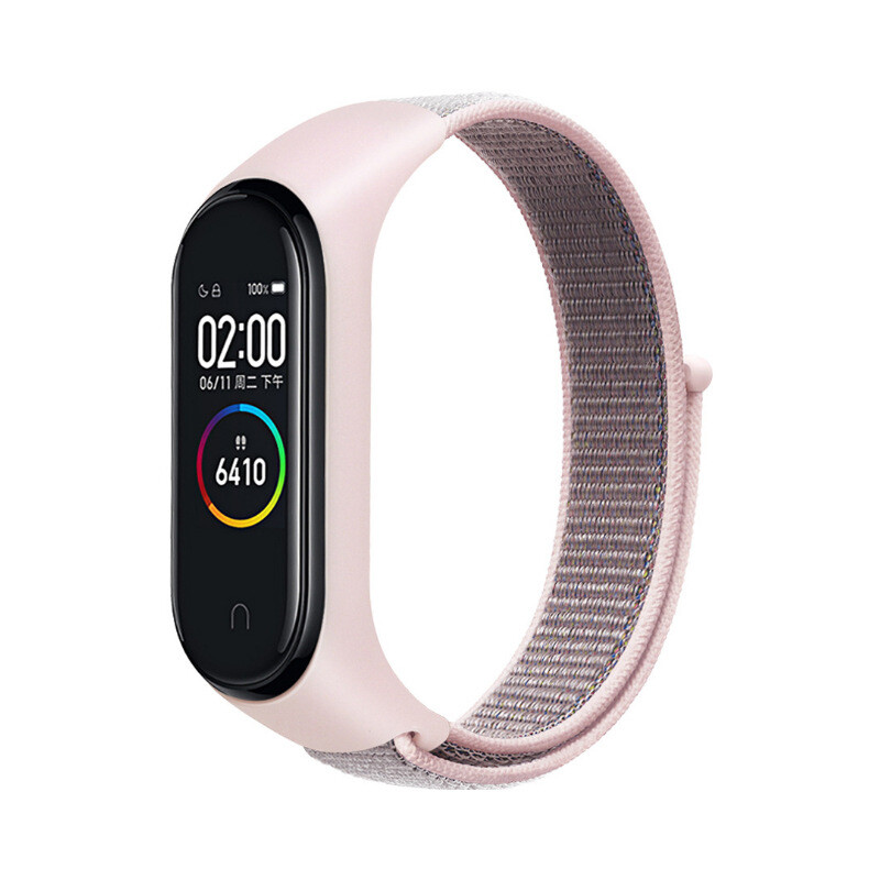 Tinka „Xiaomi Mi Band 8/7/6“ apyrankei, 3/4/5, NFC versija, nailono dirželis su lipdukais.