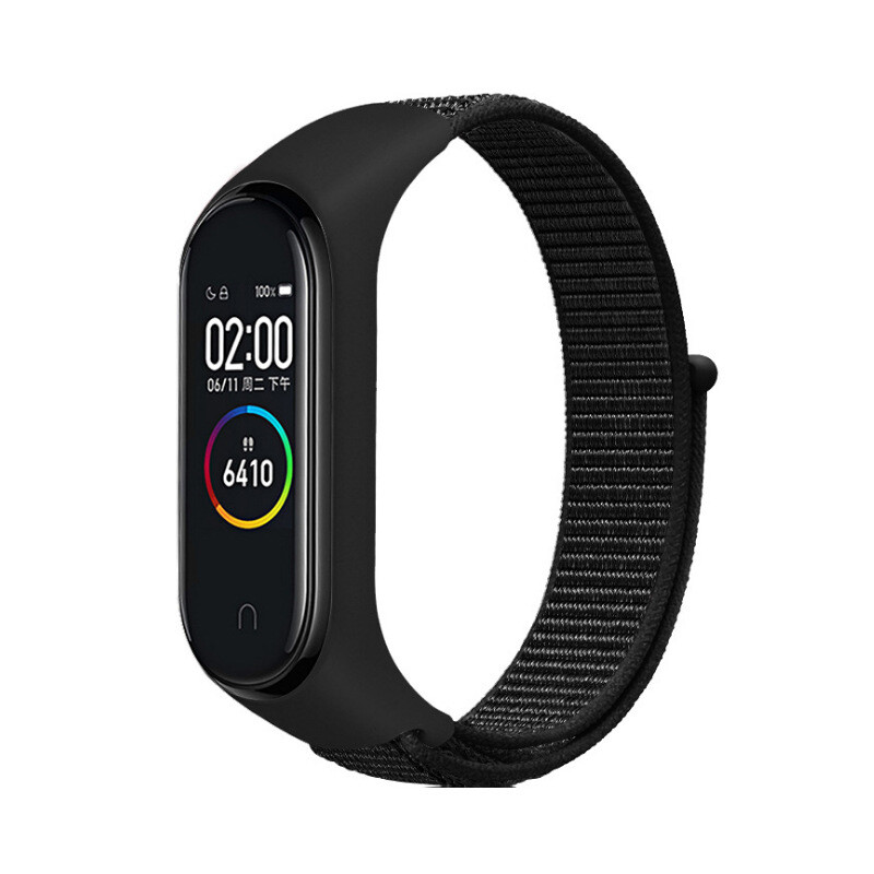 Tinka „Xiaomi Mi Band 8/7/6“ apyrankei, 3/4/5, NFC versija, nailono dirželis su lipdukais.