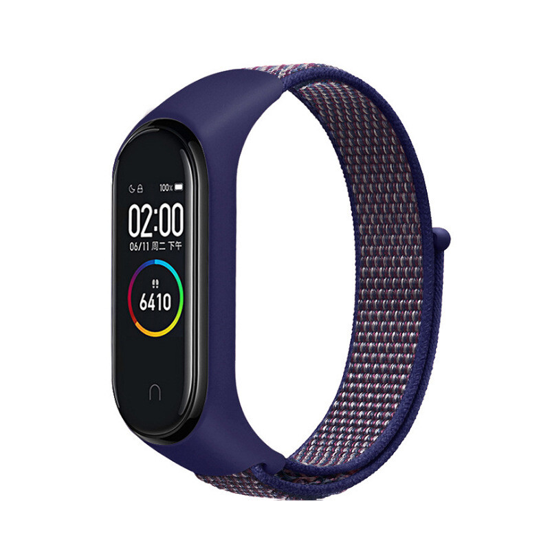 Tinka „Xiaomi Mi Band 8/7/6“ apyrankei, 3/4/5, NFC versija, nailono dirželis su lipdukais.