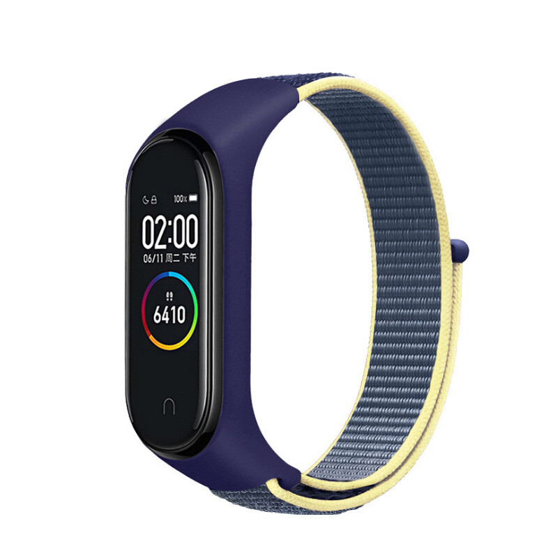 Tinka „Xiaomi Mi Band 8/7/6“ apyrankei, 3/4/5, NFC versija, nailono dirželis su lipdukais.