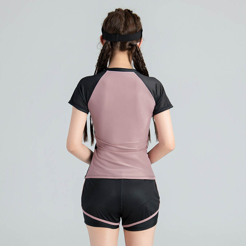 Нов секси бански с половин ръкав, разделен на части, за жени, покриващ корем, показващ тънки малки гърди, консервативен бикини с горещ извор