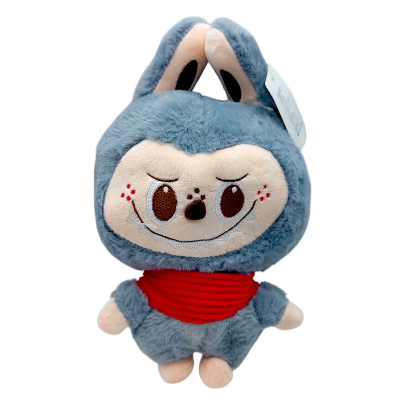 Играчка Labubu, Плюшено, Сива, 25 см