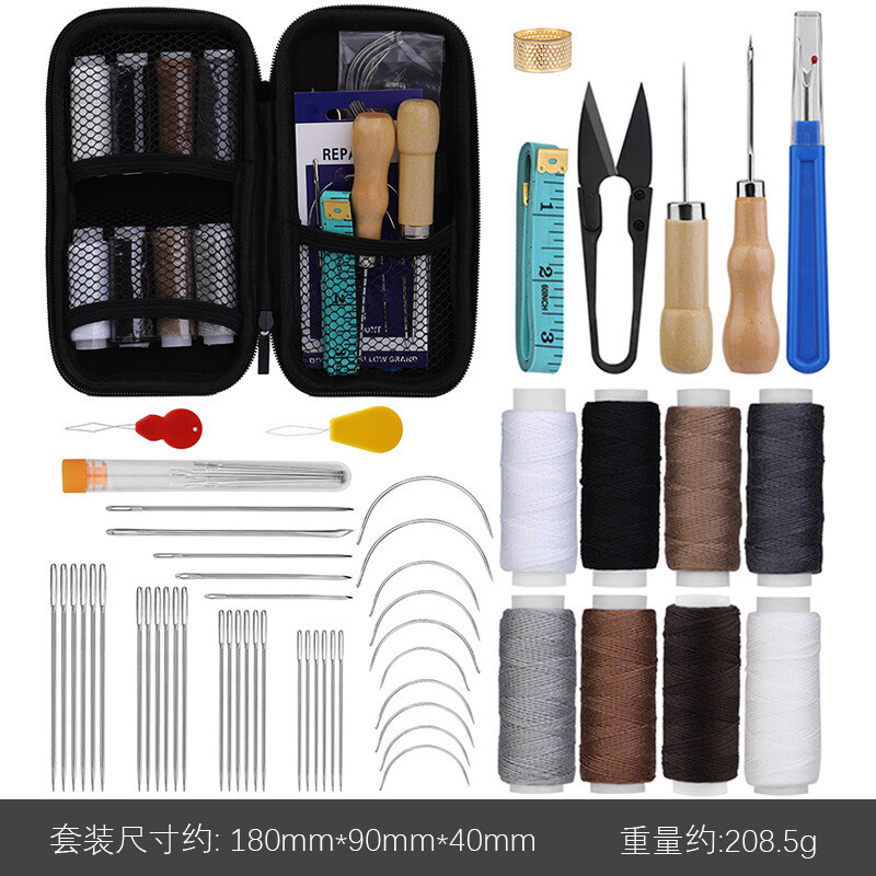 Tarpvalstybiniai karšto išpardavimo odos gaminiai, rankiniai siuvimo įrankiai, „pasidaryk pats“ siuvimo adatų kolekcija, vaško siūlų rinkinys