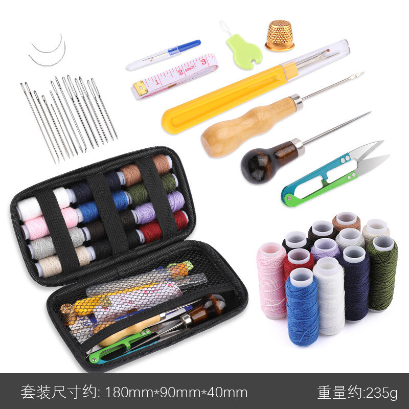 Tarpvalstybiniai karšto išpardavimo odos gaminiai, rankiniai siuvimo įrankiai, „pasidaryk pats“ siuvimo adatų kolekcija, vaško siūlų rinkinys