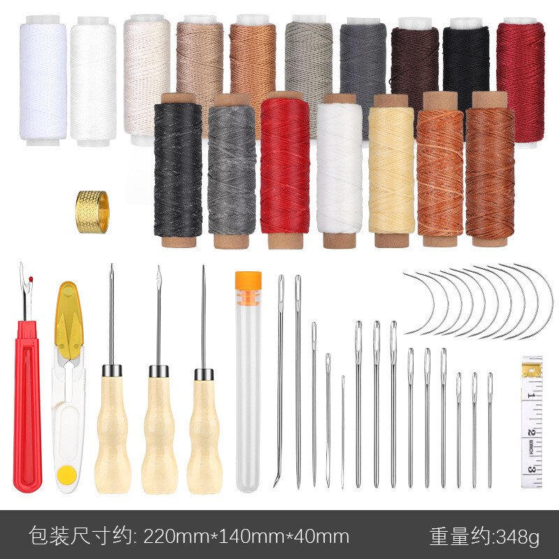 Tarpvalstybiniai karšto išpardavimo odos gaminiai, rankiniai siuvimo įrankiai, „pasidaryk pats“ siuvimo adatų kolekcija, vaško siūlų rinkinys
