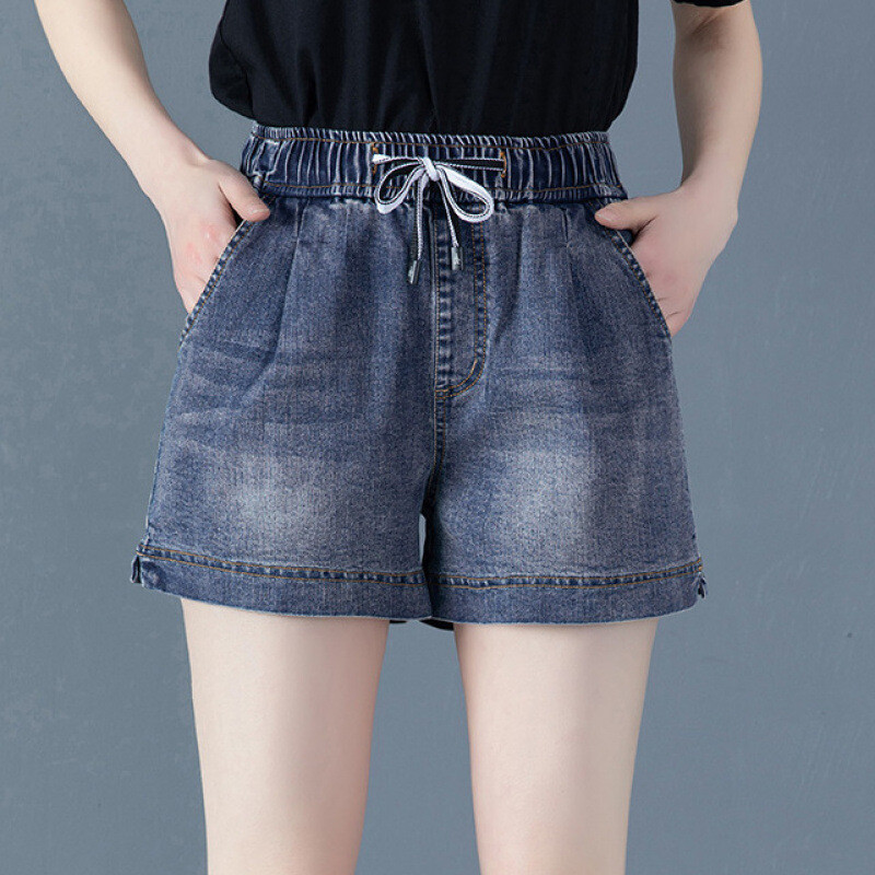 2025 m. naujo stiliaus viršutiniai drabužiai, tamprūs, džinsiniai šortai moterims, vasariški, naujo stiliaus, aukštu juosmeniu, liekni, tiesūs, laisvi, plačios klešnės.