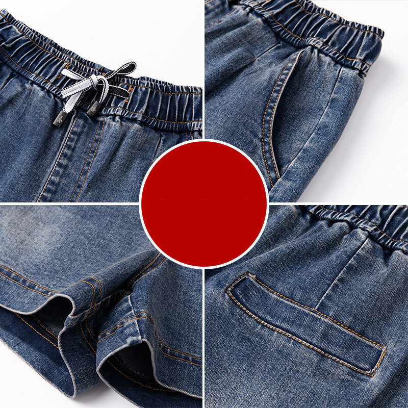 2025 m. naujo stiliaus viršutiniai drabužiai, tamprūs, džinsiniai šortai moterims, vasariški, naujo stiliaus, aukštu juosmeniu, liekni, tiesūs, laisvi, plačios klešnės.
