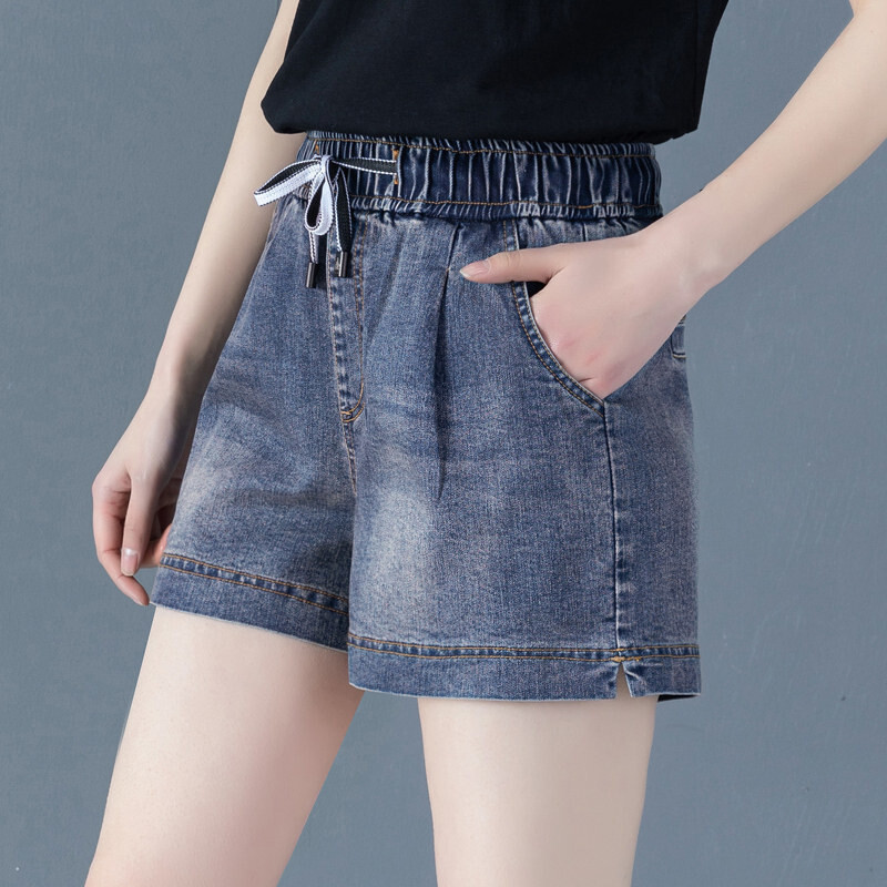 2025 m. naujo stiliaus viršutiniai drabužiai, tamprūs, džinsiniai šortai moterims, vasariški, naujo stiliaus, aukštu juosmeniu, liekni, tiesūs, laisvi, plačios klešnės.