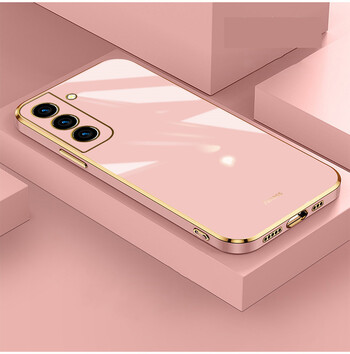 Подходящ за Samsung S25Ultra прав ръб галванизиран 6D калъф за мобилен телефон, едноцветен TPU мек корпус, Note20, прост защитен калъф