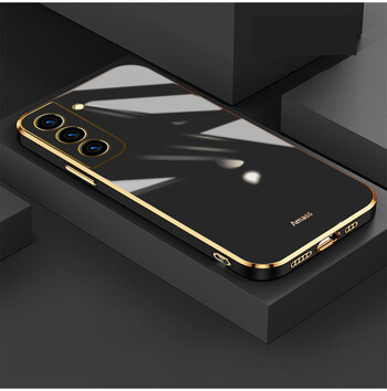 Подходящ за Samsung S25Ultra прав ръб галванизиран 6D калъф за мобилен телефон, едноцветен TPU мек корпус, Note20, прост защитен калъф