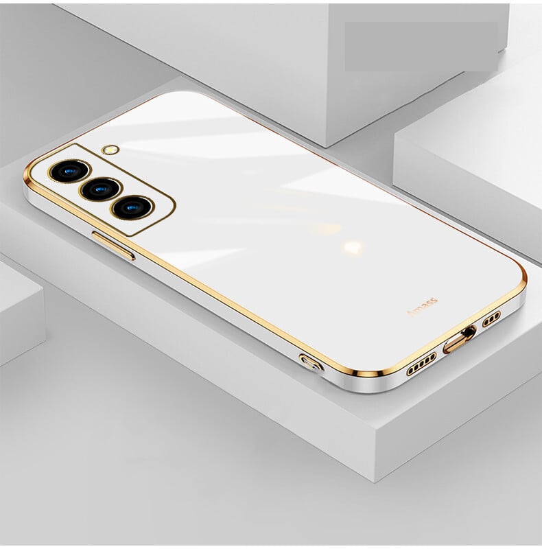 Piemērots Samsung S25Ultra taisnām malām galvanizētam 6D mobilā tālruņa maciņam, vienkrāsainam TPU mīkstajam apvalkam, Note20, vienkāršam aizsargmaciņam