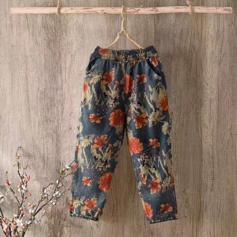 Moteriškos languotos medvilninės kelnės, vasarinės, laisvos, didelio dydžio, kasdienės, plonos medvilninės ir lininės devynių taškų kelnės, moteriškos plonos, tiesios kelnės, madingos.