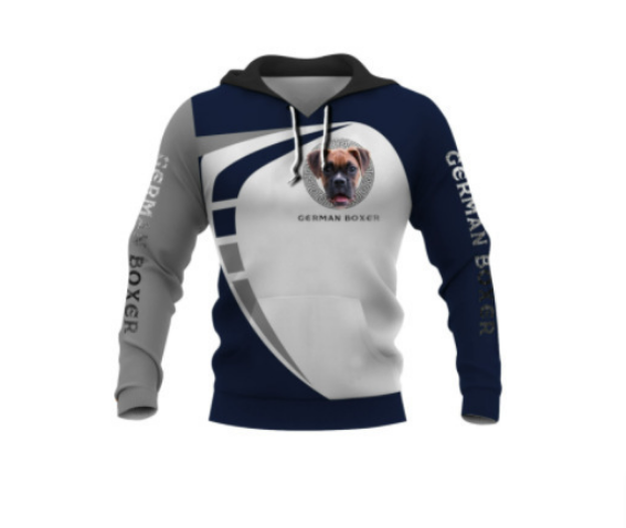 Nepriklausomos stoties perkamiausi vyriški džemperiai su gobtuvu, kūrybingi 3D skaitmeniniai šunų atspaudai, suasmeninti